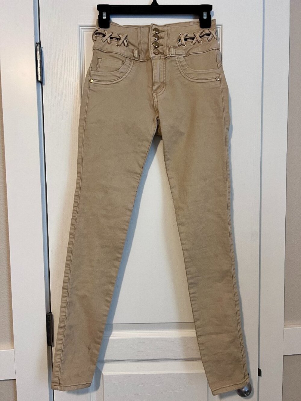 Benava Y2K Corset High-Waisted Columbian Butt Lift Lace-Up Skinny Pants - Size 3
